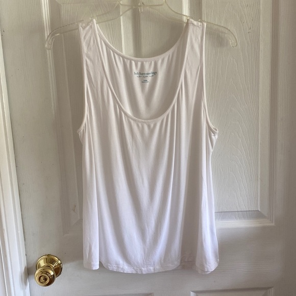 Soft Surroundings Tops - Soft Surroundings L white Cotton Tank top